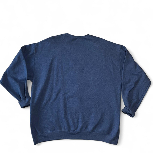 Jerzees Cat Cozy Graphic Sweater Oversized Blue Jersey Crewneck Extra Large - Picture 6 of 7